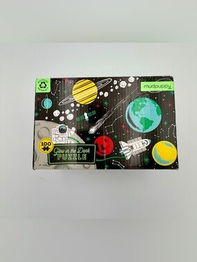 Mudpuppy Glow-in-the-Dark Space Puzzle - Green, Yellow, Red, Blue